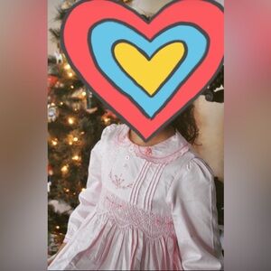 Pink Long Sleeve Dress with Embroidery